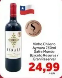 Shibata Supermercados Vinho chileno aymara oferta