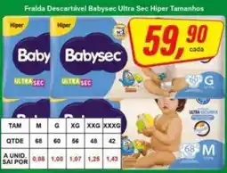 Rede Supermarket Fralda Descartável Babysec Ultra Sec Hiper Tamanhos oferta