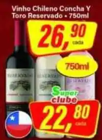 Rede Supermarket Vinho chileno concha y toro reservado oferta