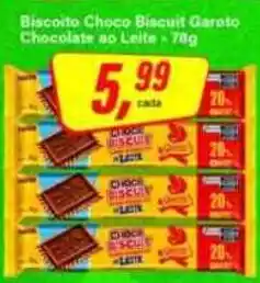 Rede Supermarket Biscoito Choco Biscuit Garoto Chocolate ao Leite oferta