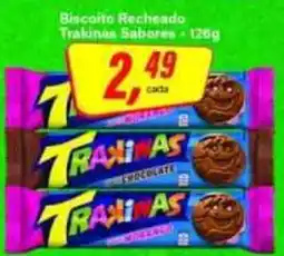Rede Supermarket Biscoito recheado trakinhas sabores oferta