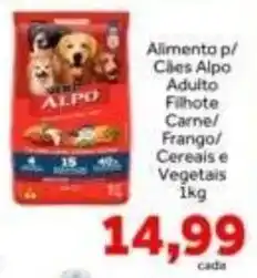Shibata Supermercados Alimento p/ Cães Alpo Adulto Filhote Carne/ Frango/ Cereais e Vegetais oferta