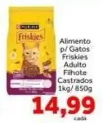 Shibata Supermercados Alimento p/ Gatos Friskies Adulto Filhote Castrados oferta