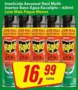 Rede Supermarket Inseticida Aerosol Raid Multi-Insetos Base Água Eucalipto oferta