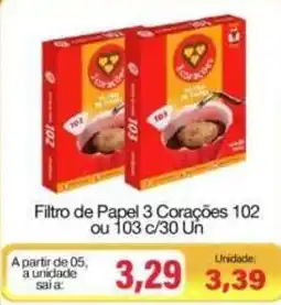 Spani Atacadista Filtro de Papel 3 Corações oferta
