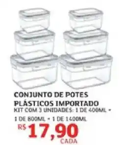 Assaí Atacadista Conjunto de potes plásticos importado oferta