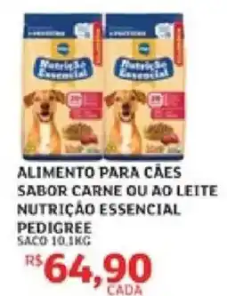 Assaí Atacadista alimento para cães sabor carne ou ao leite nutrição essencial pedigree oferta