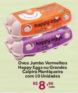 Hirota Food Supermercado Ovos Jumbo Vermelhos Happy Eggs ou Grandes Caipira Mantiqueira oferta