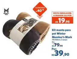 Sam's Club Kit manta para pet winter member's mark oferta