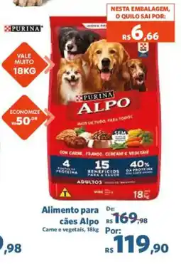 Sam's Club Alimento para cães Alpo Carne e vegetais oferta