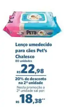 Sam's Club Lenço umedecido para cães Pet's Chalesco oferta