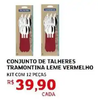 Conjunto de talheres tramontina leme vermelho
