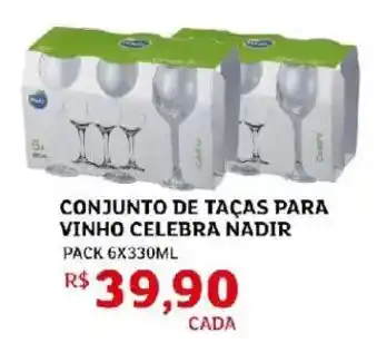 Conjunto de taças para vinho celebra nadir