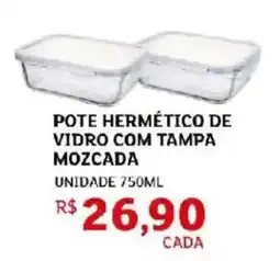 Assaí Atacadista Pote hermético de vidro com tampa mozcada oferta