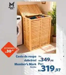 Sam's Club Cesto de roupa dobrável Member's Mark Bambu oferta