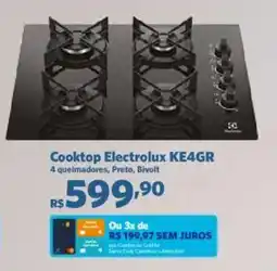 Sam's Club Cooktop Electrolux KE4GR 4 queimadores, Preto, Bivolt oferta