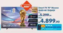 Sam's Club Smart tv 75" hisense qled 4k 75q6qv oferta