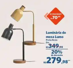 Sam's Club Luminária de mesa Lumo Preta/Areia oferta