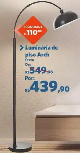 Sam's Club Luminária de piso Arch Preta oferta