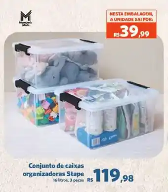 Conjunto de caixas organizadoras Stape