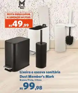 Sam's Club Lixeira e escova sanitária Dust Member's Mark oferta