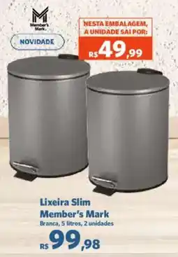 Sam's Club Lixeira slim member's mark oferta
