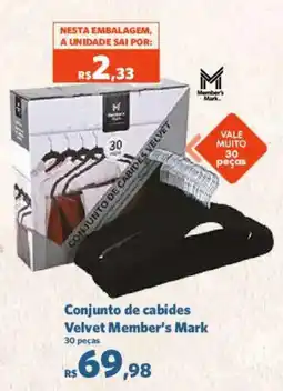 Sam's Club Conjunto de cabides velvet member's mark oferta