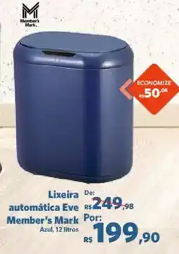 Sam's Club Lixeira automática eve member's mark azul oferta