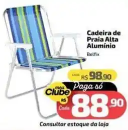 Supermercado Jacomar Cadeira de Praia Alta Alumínio oferta