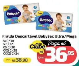 Supermercado Jacomar Fralda Descartável Babysec Ultra/Mega oferta