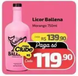 Supermercado Jacomar Licor Ballena Morango oferta