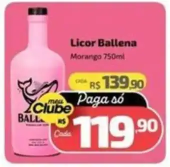 Supermercado Jacomar Licor Ballena Morango oferta