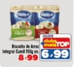Rede Top Biscoito de Arroz Integral Camil oferta