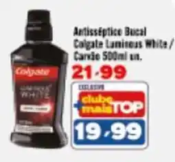 Rede Top Antisséptico bucal colgate luminous white / carvão oferta