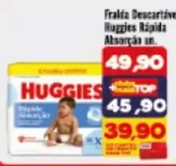 Rede Top Fralda descartável huggies rápida absorção un. oferta