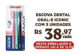 Bahamas Supermercados escova dental oral-B iconic com 3 unidades oferta