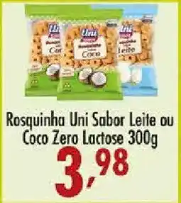 Confiança Supermercados Rosquinha Uni Sabor Leite ou Coco Zero Lactose oferta