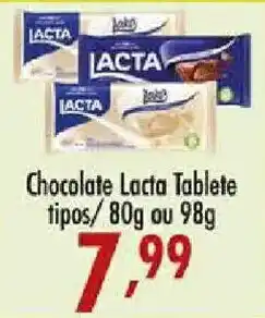 Confiança Supermercados Chocolate lacta tablete oferta