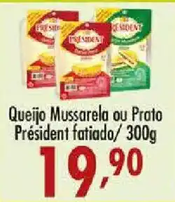 Confiança Supermercados Queijo Mussarela ou Prato Président fatiado oferta