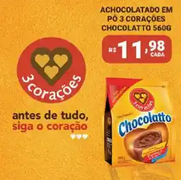Bahamas Supermercados achocolatado em pó 3 corações chocolatto oferta