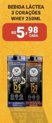 Bahamas Supermercados Bebida Láctea 3 Corações Whey oferta