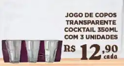 Bahamas Supermercados jogo de copos transparente cocktail oferta