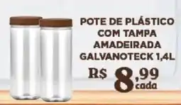 Bahamas Supermercados pote de plástico com tampa amadeirada galvanoteck oferta