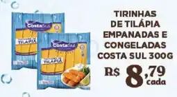 Bahamas Supermercados Tirinhas de tilápia empanadas e congeladas costa sul oferta