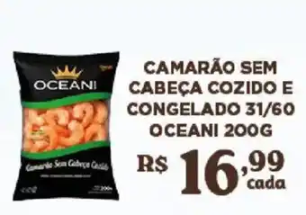 Camarão sem cabeça cozido e congelado