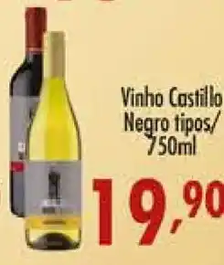 Confiança Supermercados Vinho Castillo Negro tipos oferta