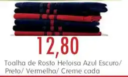 Epa Toalha de Rosto Heloisa Azul Escuro/ Preto/ Vermelha/ Creme cada oferta
