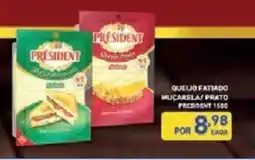 Epa Queijo fatiado muçarela prato president oferta