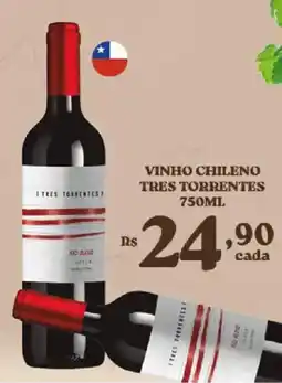 Bahamas Supermercados vinho chileno tres torrentes oferta