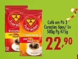 Confiança Supermercados Café em Pó 3 Corações tipos oferta